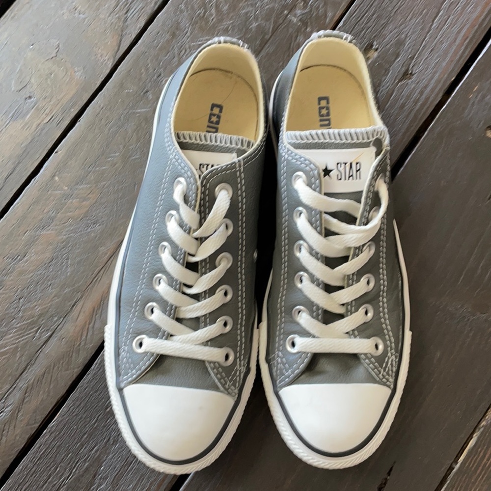 Gray Leather Converse
